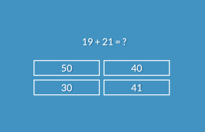Arithmetic quiz – addition