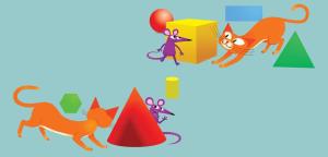 Illustration for Cube Cat, Cone Cat