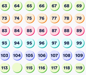 Missing numbers to 120