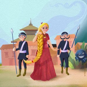 Illustration for Sunkeshi: The Princess with Golden Hair