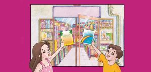 Illustration for Yendo a comprar un libro