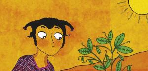 अवनि और मटर का पौधा