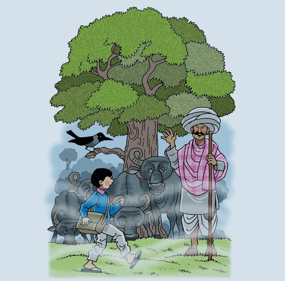Cover of कल्लू कहानीबाज़, a Hindi picture book