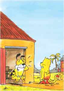 បងឆ្មានិងបងឆ្កែ ៖ បងឆ្មាមានពណ៌លឿង