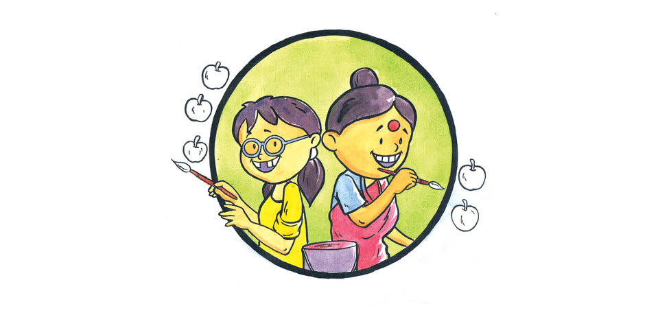 Cover of Shirin olma, a Uzbek picture book