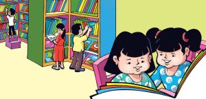 مهسا و مهناز کتاب می‌خوانند