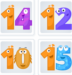 The numbers 10 to 15