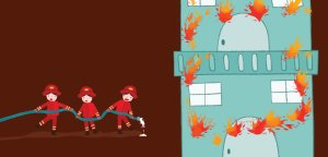 Illustration for The School is on Fire!