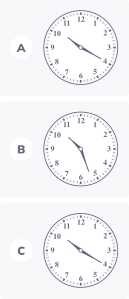 Telling time word problems (within the hour)