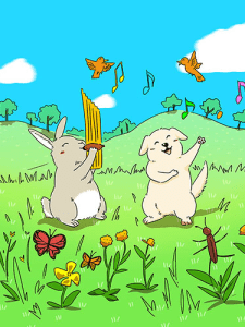 Illustration for Rabbit and Dog