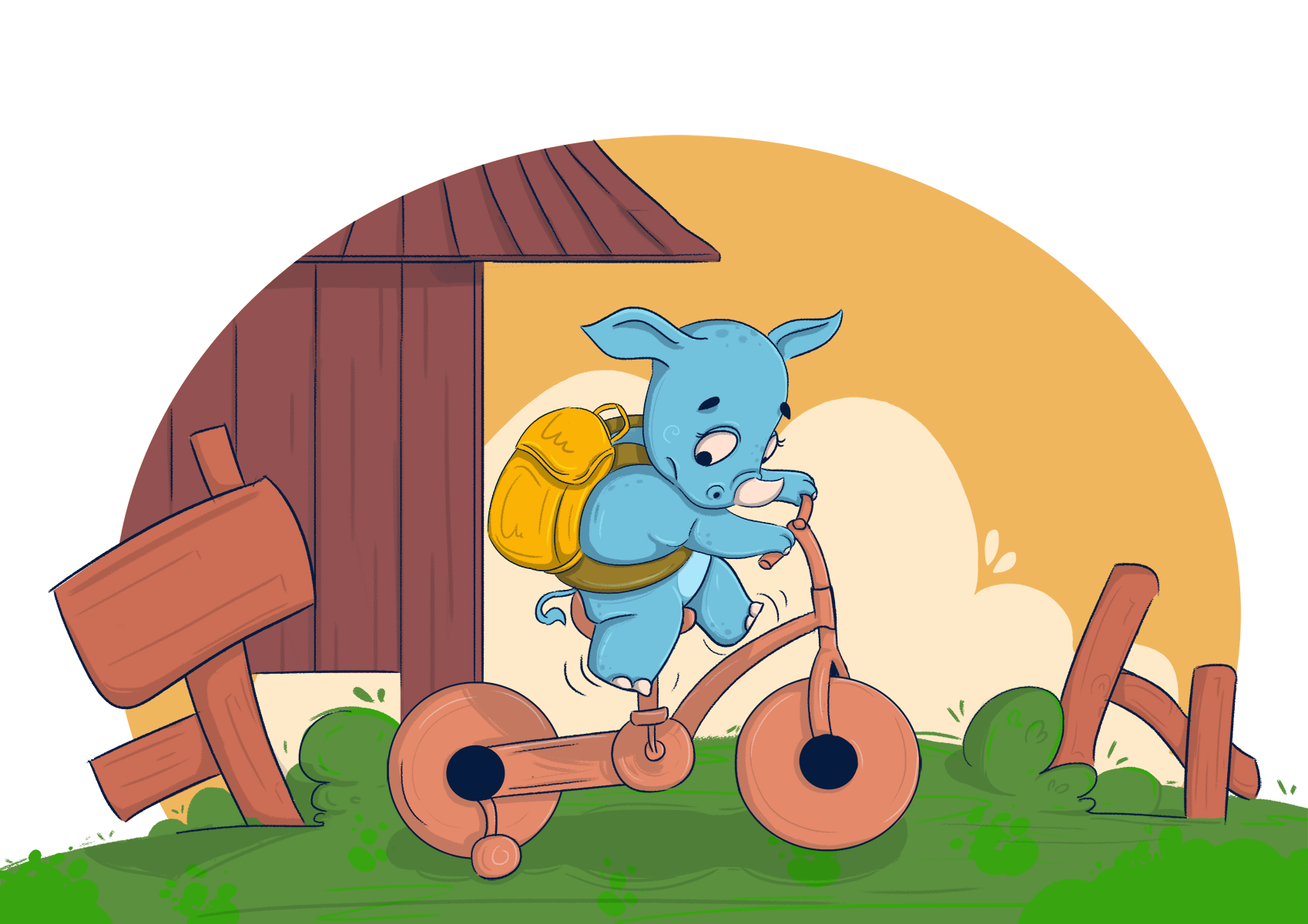 Cover of Little Rhino and the Too Tall Bike