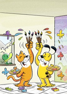 Cat and Dog Paint a Rainbow