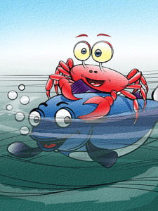 Illustration for Crab and Fish Are Friends