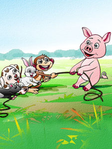 Illustration for Little Pig Shows Off