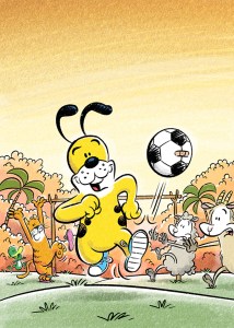 Illustration for Cat and Dog Play Soccer