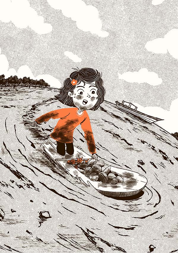 Cover of Berburu Kerang, a Indonesian picture book