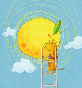 ننھا زرافہ اور سورج