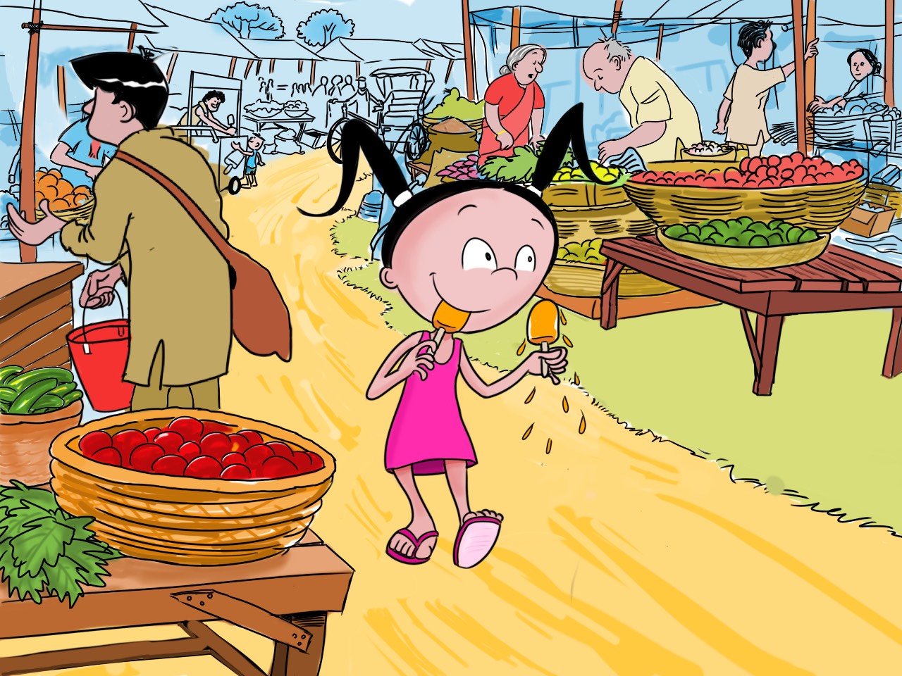 Cover of Tiang Luas ka Peken, a Balinese picture book