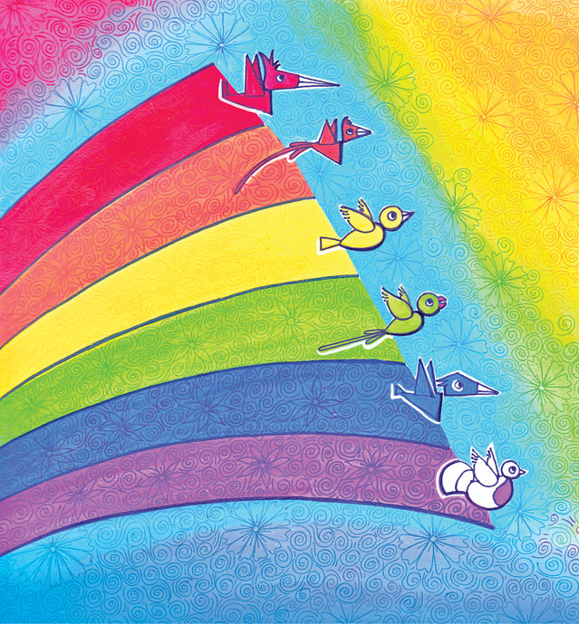 Cover of Burung Warna-Warni, a Indonesian picture book
