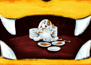 Singa Ingin Makan Anak Anjing